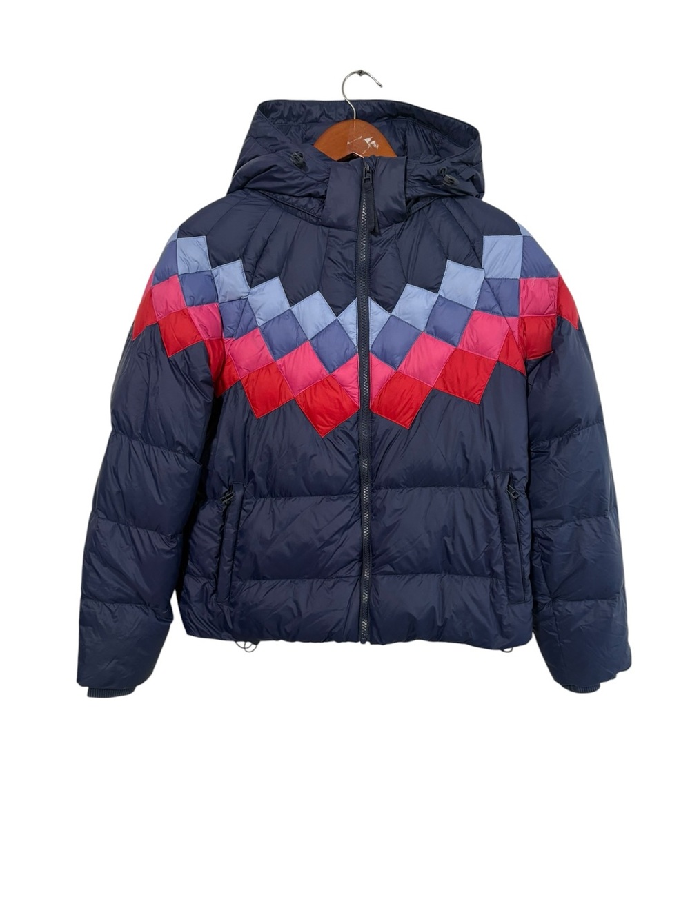 Marine Layer Archive Size Small Navy Blue Pink Down Filled Puffer Sierra Jacket